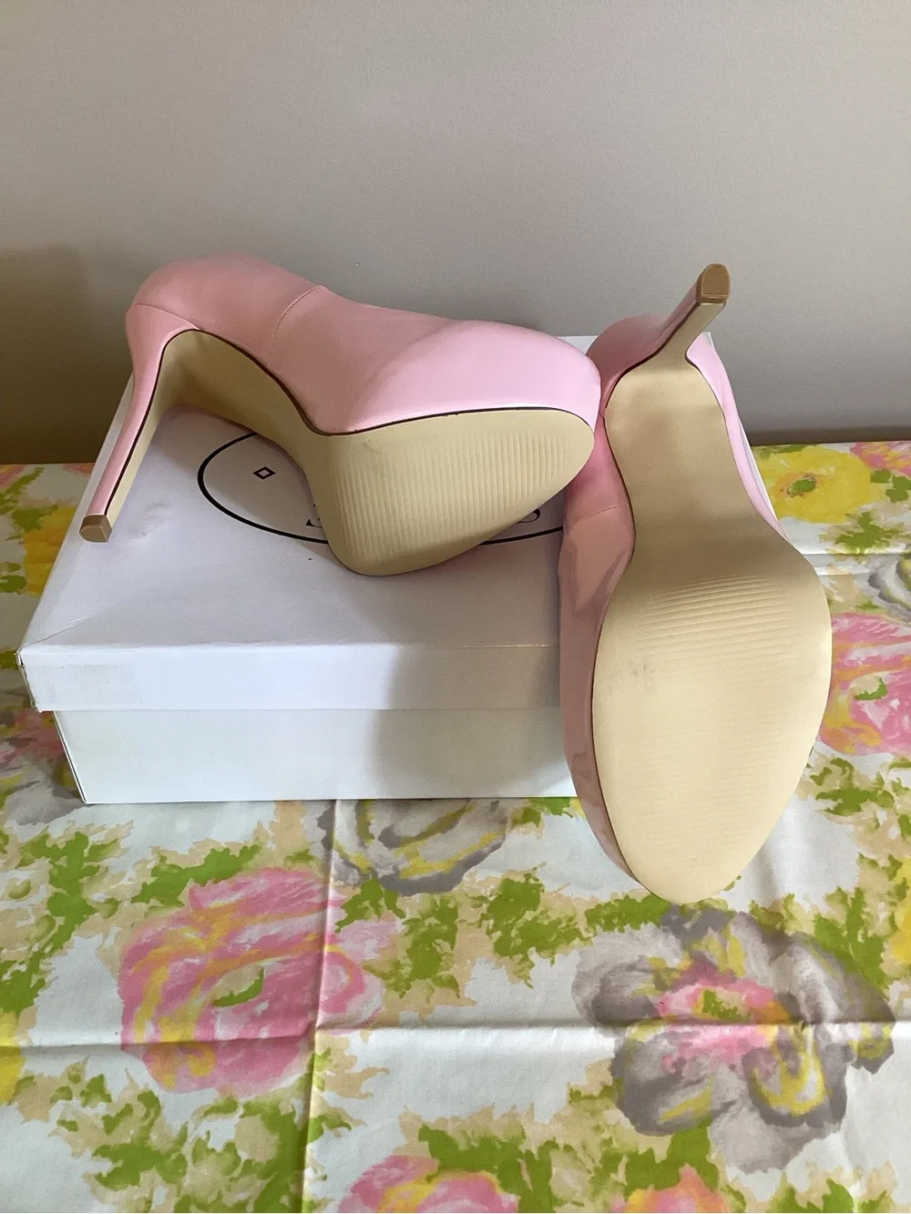 Steve Madden Blush Pink Patent Platform Stiletto Pumps NIB